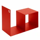 Indoor Wood Holder in Colored Steel with Coffee Table Made in Italy - Cecio Viadurini