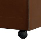 Wooden holder of 2 sizes in brown eco-leather Made in Italy - Formica Viadurini