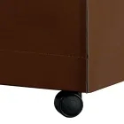 Wooden holder of 2 sizes in brown eco-leather Made in Italy - Formica Viadurini