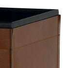 Wood holder of 2 sizes in brown eco-leather Made in Italy - Formica Viadurini