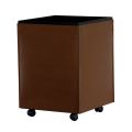 Wood holder of 2 sizes in brown eco-leather Made in Italy - Formica