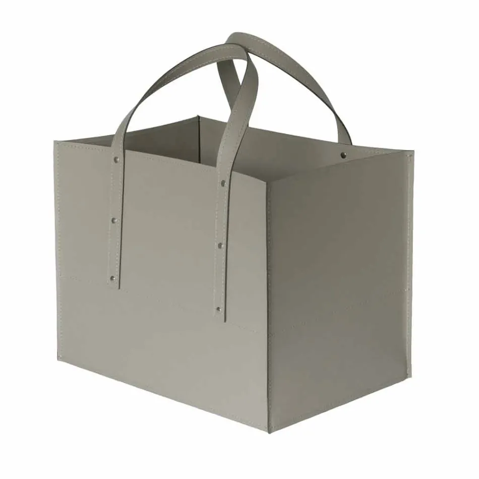 Design wood holder in Maneghe leather and plywood Viadurini