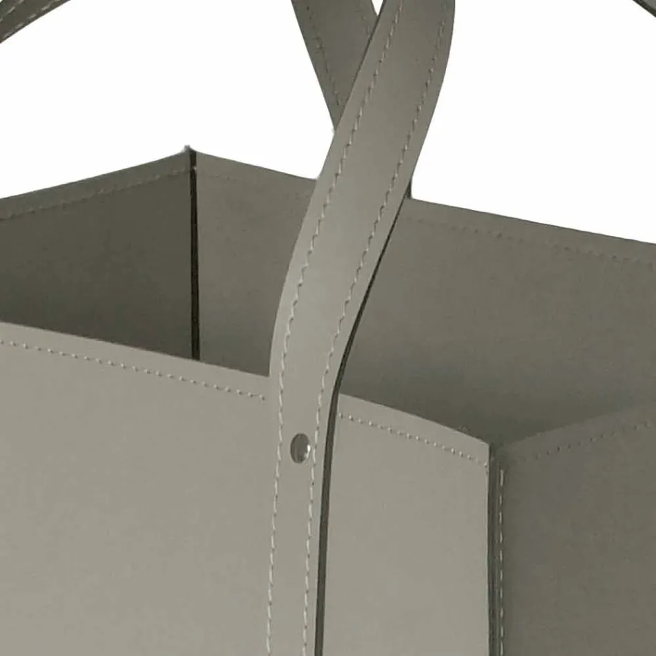 Design wood holder in Maneghe leather and plywood Viadurini