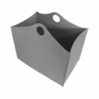 Log holder in regenerated leather with WoodBag wheels made in Italy Viadurini