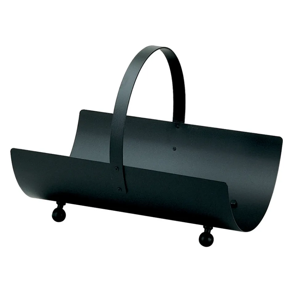 Metal log holder with handle and 4 feet Made in Italy - Buffalo Viadurini