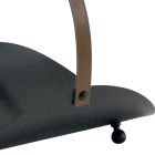 Black Metal Wood Holder with Leather Handle Made in Italy - Antelope Viadurini