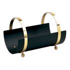 Brass wood holder with 4 feet Made in Italy - Leone Viadurini