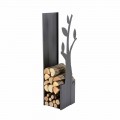 Steel Indoor Firewood Holder for Modern Design Fireplace - Maestrale1