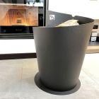 Round Wood Holder for Indoor in Black Steel Italian Modern Design - Favonio Viadurini