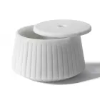 White Carrara Marble or Black Portoro Design Striped Storage Holder - Cairo Viadurini