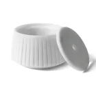 White Carrara Marble or Black Portoro Design Striped Storage Holder - Cairo Viadurini