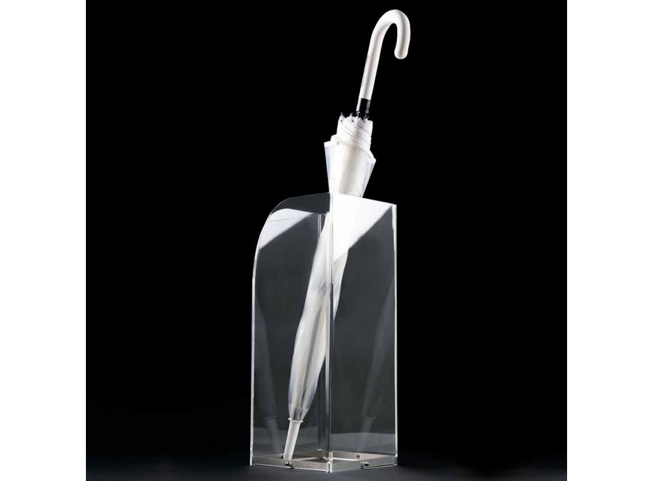 Umbrella Stand of Original and Modern Design in Transparent Plexiglass - Pallium Viadurini