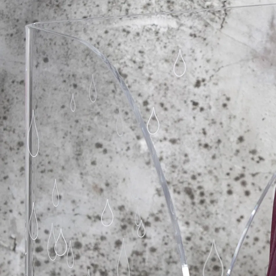 Umbrella Stand in Transparent Laser Decorated Acrylic Crystal - Versio Viadurini