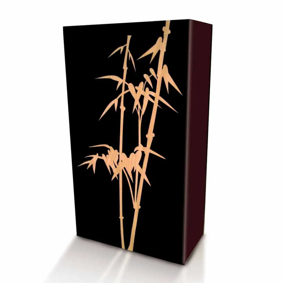 Umbrella Stand in Dark or White Wood with Modern Design Decorations - Cannabambu Viadurini