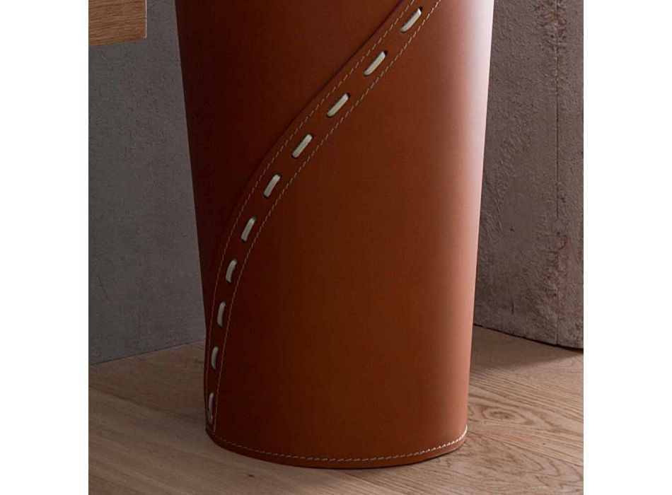 Modern umbrella stand in regenerated Katrina leather, made in Italy Viadurini