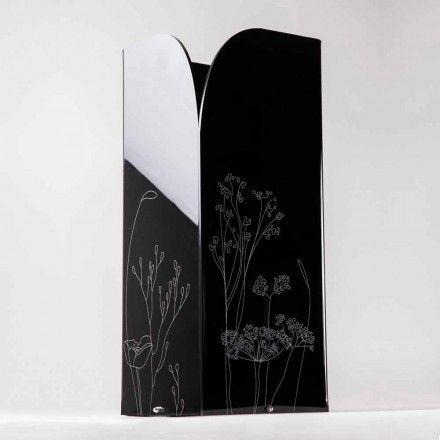 Modern Umbrella Stand in Black or Transparent Plexiglass with Engraving - Florinto Viadurini