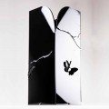 Black Plexiglass Umbrella Stand with 3D Engravings and Decorations, Modern Design - Farfo