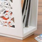 Modern Design Floor Magazine Rack in Colored Wood with Decorations - Dubai Viadurini
