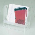 Modern design magazine rack Tanko, made of transparent methacrylate
