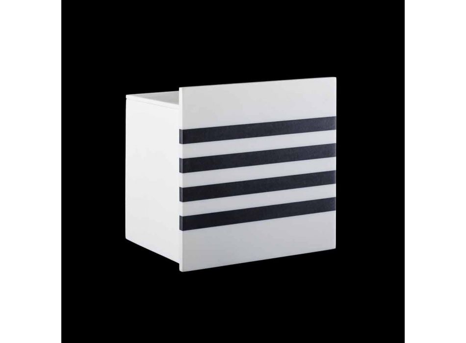 Bathroom Roll Holder in White Corian or with Black Inserts Italian Design - Elono