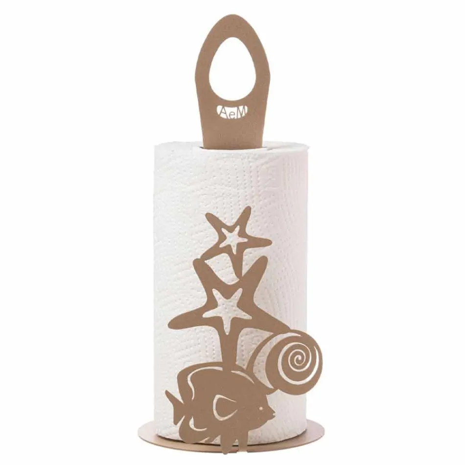 Marina Fantasy Kitchen Roll Holder in Iron Handmade in Italy - Maste Viadurini