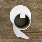 Toilet Roll Holder in White Corian or with Black Insert, Made in Italy - Elono Viadurini