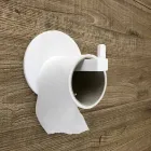 Toilet Roll Holder in White Corian or with Black Insert, Made in Italy - Elono Viadurini