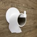 Toilet Roll Holder in White Corian or with Black Insert, Made in Italy - Elono