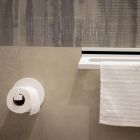 Toilet Roll Holder in White Corian or with Black Insert, Made in Italy - Elono Viadurini