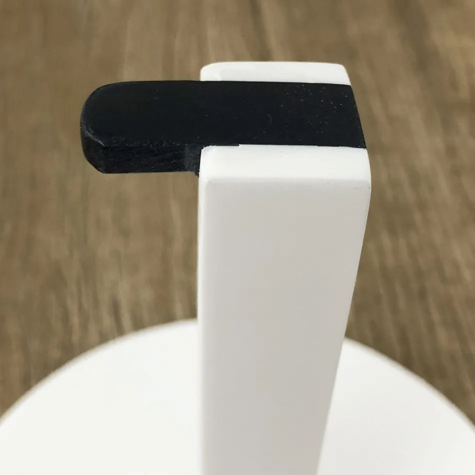 Toilet Roll Holder in White Corian or with Black Insert, Made in Italy - Elono Viadurini