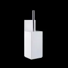 Toilet Brush Holder in White Corian or with Black Design Insert - Elono Viadurini