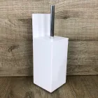 Toilet Brush Holder in White Corian or with Black Insert Made in Italy - Elono Viadurini