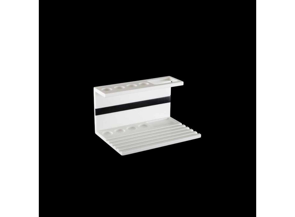 Toothbrush holder in White or Black Corian, Design Bathroom Accessory - Elono Viadurini