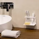 Toothbrush Holder for Bathroom in White Corian Design Quality Made in Italy - Elono Viadurini