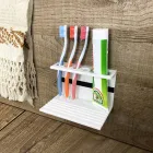 Toothbrush Holder for Bathroom in White Corian Design Quality Made in Italy - Elono Viadurini