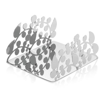 Silver Metal Napkin Holder with Modern Luxury Design Decorations - Amedeo Viadurini