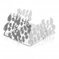 Silver Metal Napkin Holder with Modern Luxury Design Decorations - Amedeo
