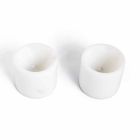 Design Egg Cup in White Carrara Marble Made in Italy, 2 Pieces - Picca Viadurini