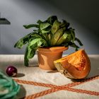 Vase Holder in Terracotta and Glazed Ceramic Made in Italy - Phoebe Viadurini