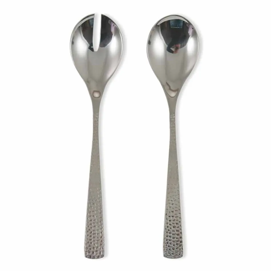 Serving Cutlery in Steel Elegant Design Service 2 Pieces - Rockpos1 Viadurini