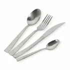 24 Piece Designer Serving Cutlery in Tortoiseshell Effect Steel - Rockpos Viadurini