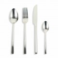 Design Serving Cutlery in Satin Steel 24 Pieces Complete - Fayette