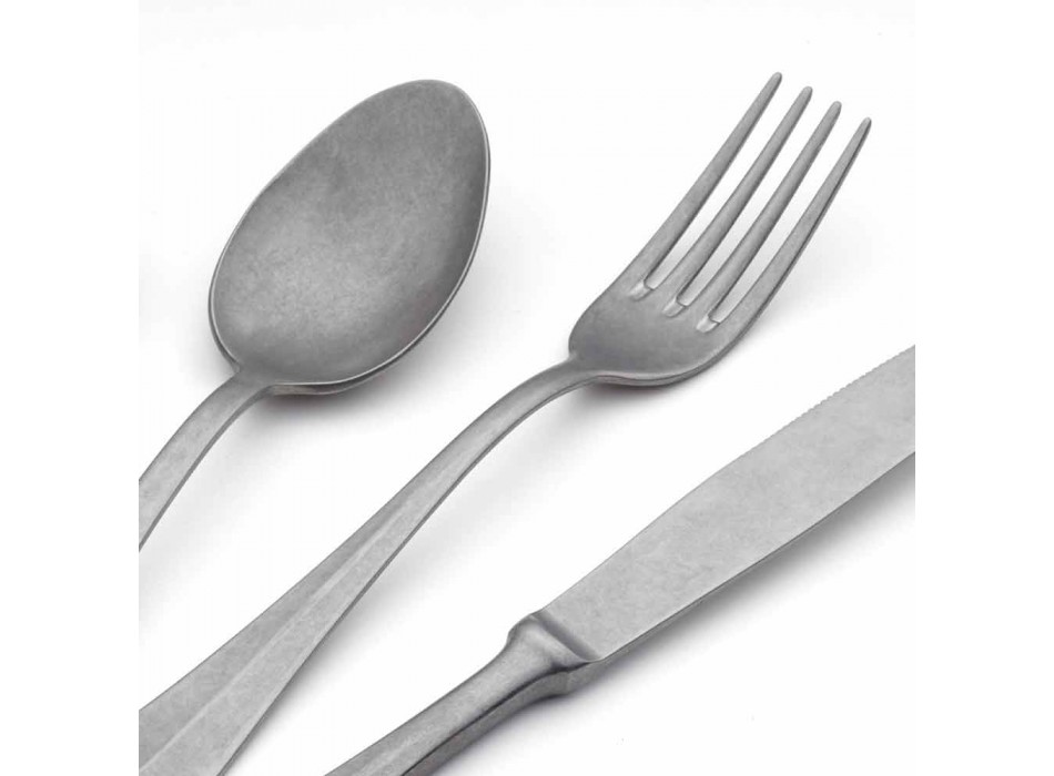 Luxury Design Steel Cutlery Vintage Colored Effect 24 Pieces - Tigger Viadurini