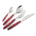 Steel and Plastic Cutlery Colored Arabesque Decor 24 Pcs - Alessandra