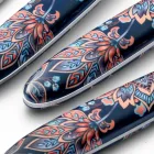 Steel and Plastic Cutlery Colored Decoration with Tiger 24 Pcs - Alessandra Viadurini