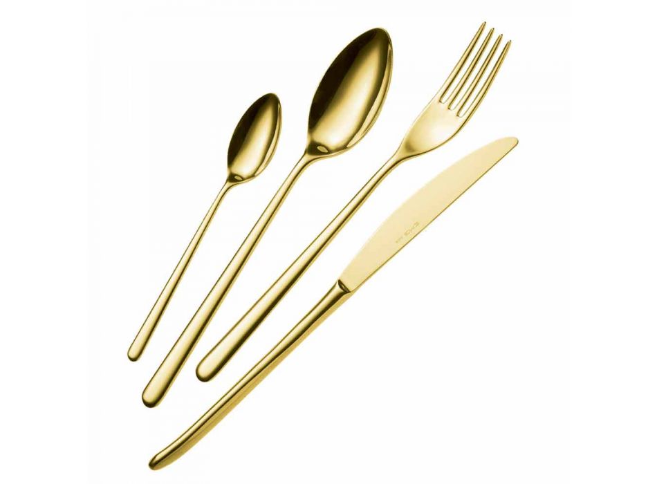 24 Pieces Luxury Polished or Sandblasted Colored Stainless Steel Cutlery - Lapis