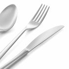 24 Pieces Luxury Polished or Sandblasted Colored Stainless Steel Cutlery - Lapis Viadurini