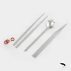 Stainless Steel Cutlery with Italian Luxury Design Chopsticks - Carronde Viadurini