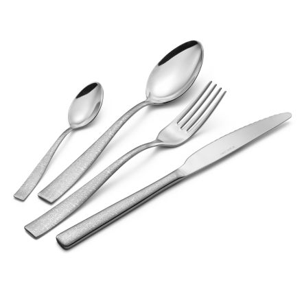 Stainless Steel Cutlery with Laser Printed Poetry 24 Pieces - Peperita Viadurini