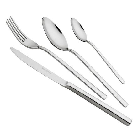 Polished Stainless Steel Cutlery Empty Handle Modern Design 24 Pcs - Tail Viadurini